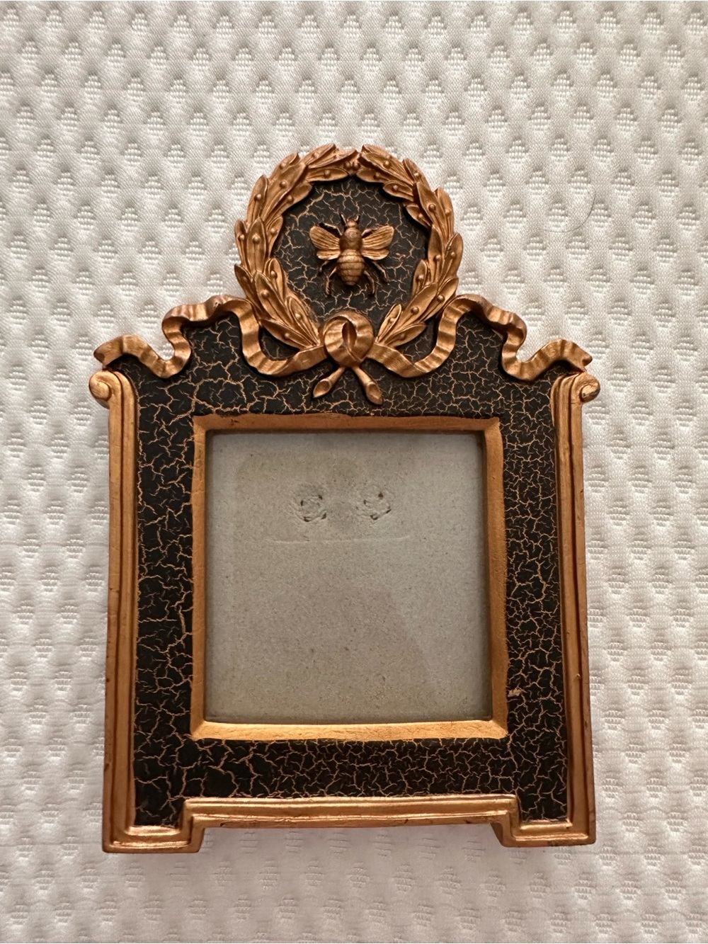 Decorative Black and Gold Bee Motif Picture Frame - Vintage Style